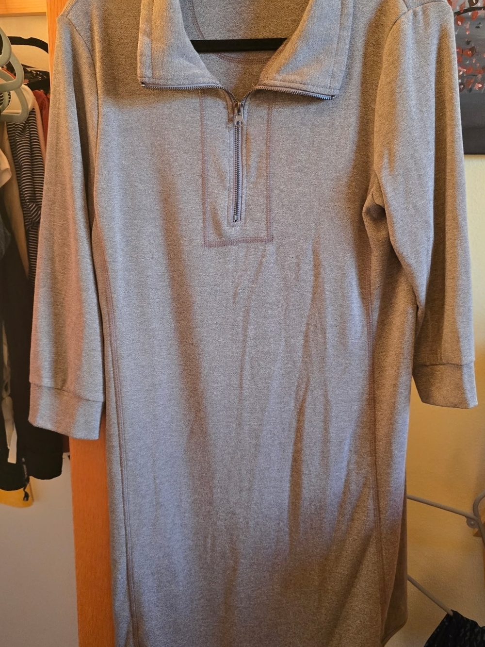 Heather Gray Quarter-zip Dress